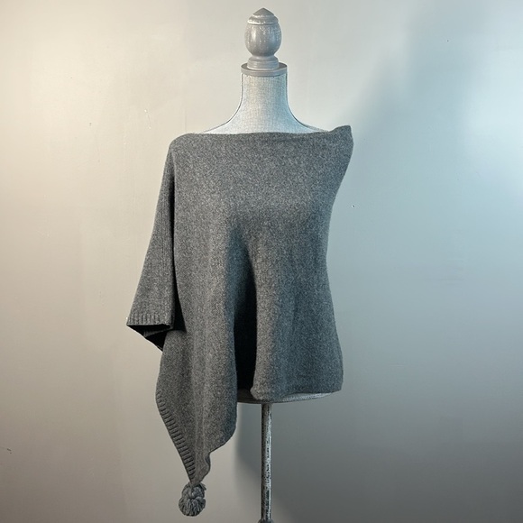 Ann Taylor Gray Wool Cashmere Blend Poncho - Picture 2 of 13